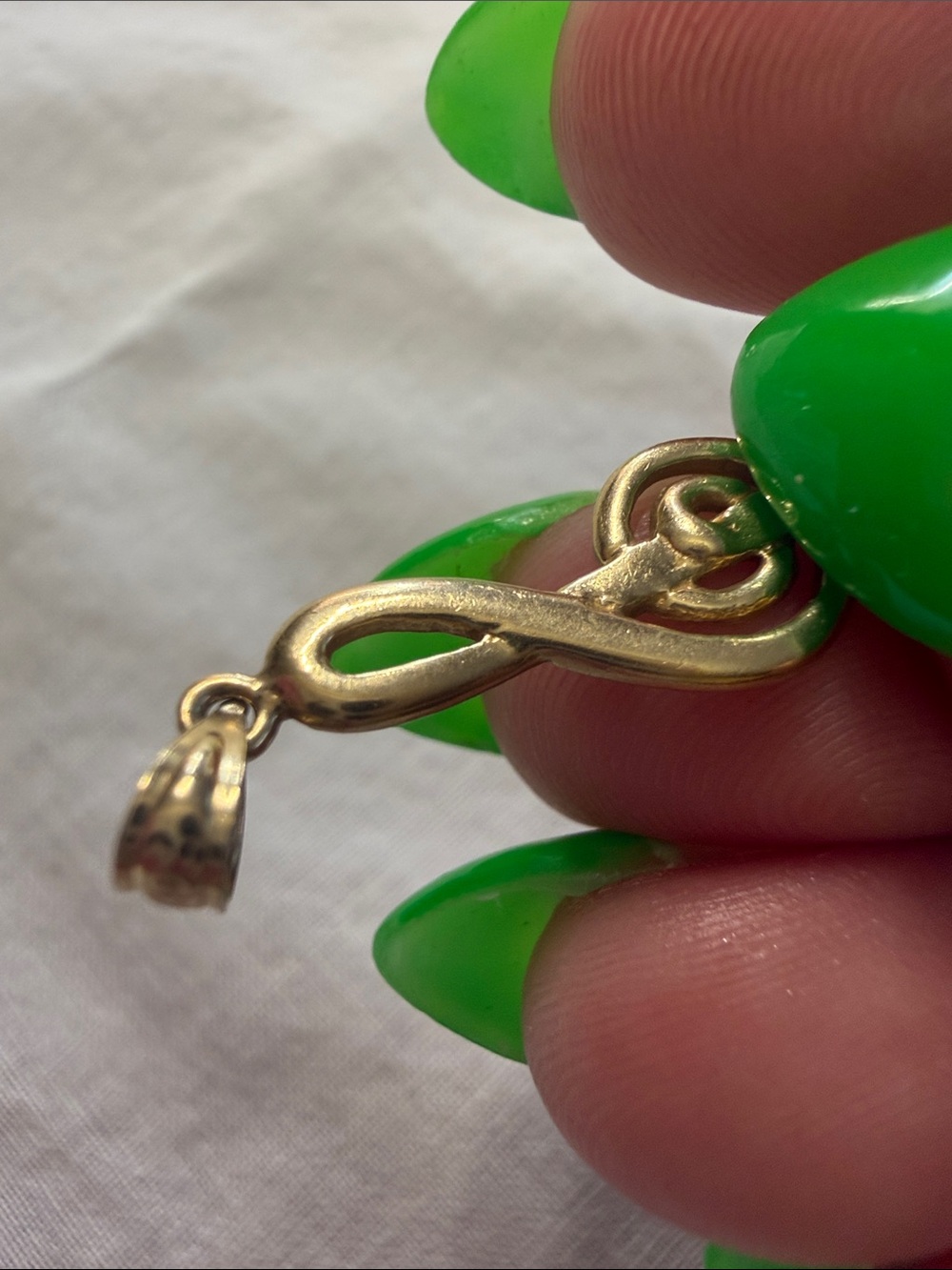 Gold Treble Clef Music Pendant Necklace - Solid 14k charm only - Picture 5 of 6